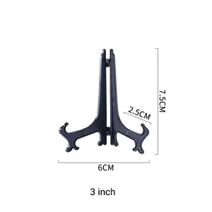 3inch to 12inch Black Plastic Easels Plate Holders Display Stand for Pictures Weddings Home Decor Birthdays Tables