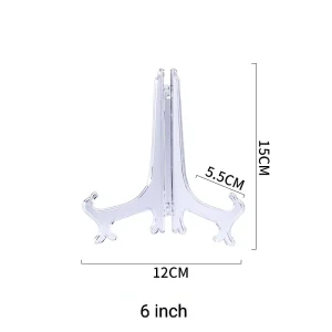 3inch to 12inch clear Plastic Easel Plate Display Stands Holders Picture Easel at Weddings Home Decoration
