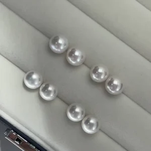 4-13mm Edison Pearl Stud Earrings Round White Mirror Luster Freshwater Pearl Studs Jewelry