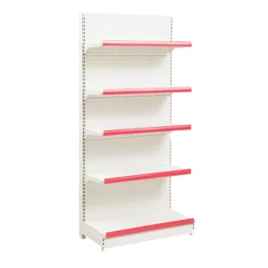 4 5 Tier Supermarket Shelves Metal White Gondola Shelving Light Duty Rack Corner Customized Single Sided Adjustable Rack Shelf