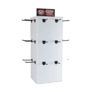 4 Sides Rotating Display Rack Small Product Counter Display Stand with Hooks