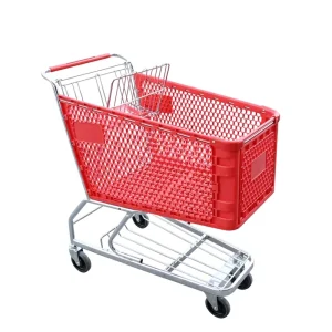 4 Swivel Wheels 180L Supermarket Plastic Trolley