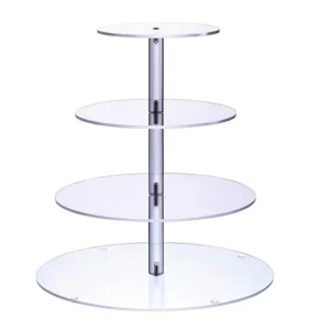 4 Tiers Round Acrylic Dessert or Cupcake Display Rack Cake Stand for Wedding