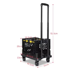 4 Universal Wheels Store Shopping Utility Carts Plastic Portable Foldable Grocery Shopping Cart Shopping Trolley Baskets
