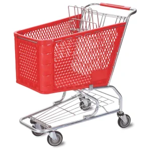 4 Wheel Comfortable Swivel Supermarket Shopping Trolley Cart with Child Seat