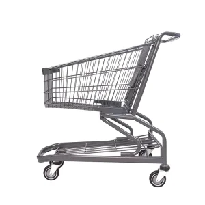 4 Wheel Folding Steel Shopping Cart with Adjustable Handle Lightweight Eco Friendly Waterproof for Indoor Outdoor Use