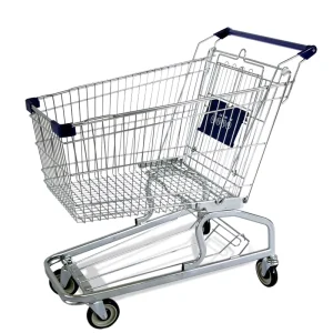4 Wheel Mesh Folding Shopping Trolley with 360 Rotating Wheels Smooth Supermarket Market Movement for Shopping Carts