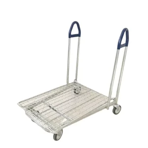 4 Wheel Platform Cart Supermarket Cargo Storage Trolley for Order Picking