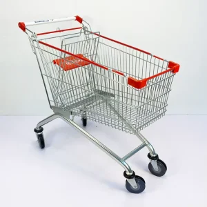 4 Wheels High Quality Hand Push Mesh Structure Metal Supermarket Shopping Trolley Carts