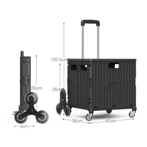 4 Wheels Plastic Foldable Trolley for Shopping