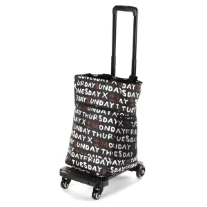 4-wheel Portable Aluminum Plastic Handcart Shopping Trolley Bag Foldable Trolley Cart for Grocery
