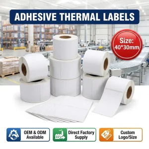 40*30mm Small Adhesive Label Sticker Thermal Barcode Labels for Jewelry Price Tag Printing Strong Adhesion