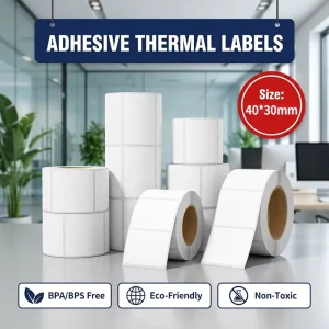 40*30mm Thermal Adhesive Label Sticker White Self Adhesive Labels for Supermarket Price Tags High Brightness