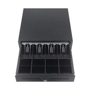 405MM Modern USB Cash Drawer Small Cash Register Drawer RJ11 RJ12 with 4 Bill 8 Coin Trays for Stores