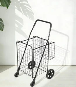 45KGS Factory Custom Portable Folding Shop Trolley Cart for Supermarkets for Home Use with Bottom Iron Plate Support