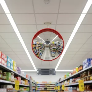 45cm Convex Mirror with 180 Degree View Orange Red PC Mirror ABS Back for Traffic Safety in Blind Areas