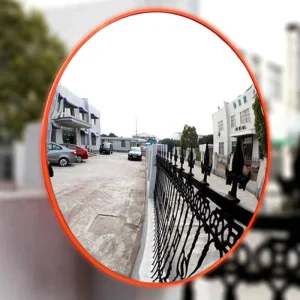 45cm Round Convex Mirror (PC & Stainless Steel) for Road Safety Wide Angle Traffic Blind Spot