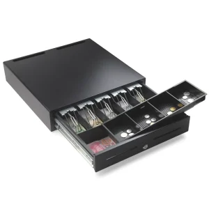 460mm Steel Metal Tray Coin Box Hidden Cable Slot POS Billing Machine Cash Drawer Money Safe Checkout Counters