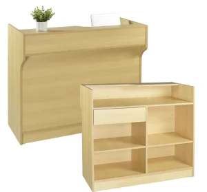 48” Ledgetop Counter Display Register Stand Reception Desk Retail Shop Cash Checkout Counter with Drawer