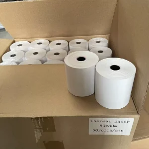 48gsm Cash Register Paper 80x80length 80meters Printed Thermal Paper Single Layer 57mm Model for POS & ATM Sold As a Roll