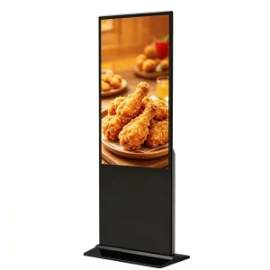 49 Inch LCD Kiosk Totem Screen Touch Ultra Thin Floor Standing Digital Advertising Player 1920×1080 Resolution 500cd m