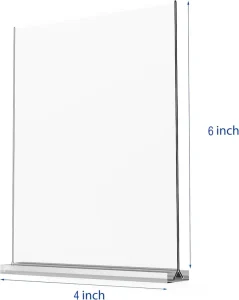 4X6 Clear PS Acrylic Sign Holder Photo Frames Display Stand Plastic Card Holder for Business Office Retail Menu Price