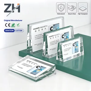 4×6 Custom Clear Table Top Double Slanted Side Magnetic Stand Up Price Label Acrylic Sign Holder Stand For Phone Stores Buffet