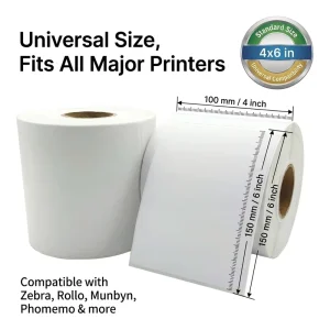 4×6 Direct Thermal Shipping Labels 100x150mm Adhesive Roll Waterproof for Zebra International Express