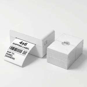 4×6 Direct Thermal Shipping Labels Fan Fold Stack Waterproof Scratch Resistant Barcode Adhesive Labels 500 Per Stack