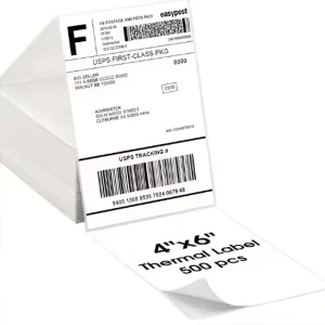 4×6 Direct Thermal Shipping Labels Roll Strong Adhesive Perforated Barcode Stickers for Logistics