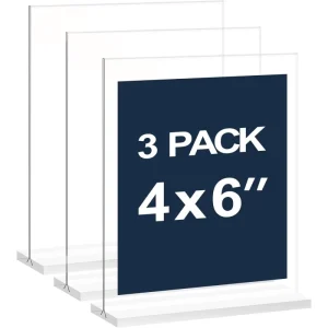 4×6 Inch Clear Acrylic Reusable Breathable Customizable Sign Holder Display Stand Card Holder Business Office Retail (3
