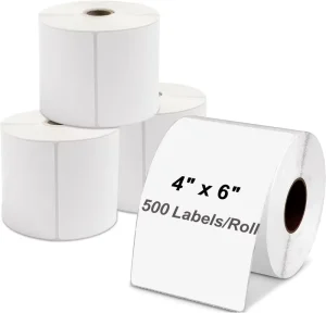 4×6 Self Adhesive Thermal Label Sticker Paper Heat Sensitive Barcode for Shipping Rolled Packaging Labels