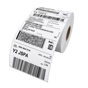 4×6 Thermal Synthetic Paper Roll Matte White Durable Waterproof Barcode Label Adhesive Stickers Gold Stamping Packaging