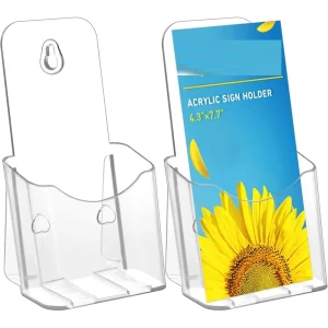 4×9 Slant Back Clear Table Menu Card Stand Sign Holders Plastic Pamphlet Flyer Holder Acrylic Brochure Holder Stand