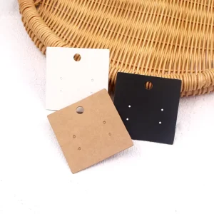 5*5cm Earring Holder Kraft Paper Card 100pcs Custom logo Earrings Display Card Blank Jewelry Packaging Card