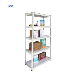 5 Tiers Galvanized Racks Steel Bolt Less Storage MDF Board Shelf For Grocery Store Retail Display