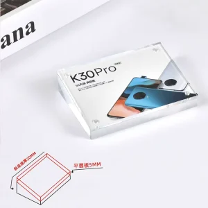 5.5*9cm Transparent Eco friendly Counter Top Magnetic PMMA Acrylic Price Sign Holder for Retail Cell Phone Stores