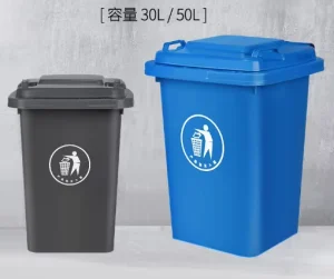 50L 100/120/240/360/660/1100 Liter HDPE Mobile Dustbin Outdoor Trash Can Large Plastic Garbage Container Waste Bin