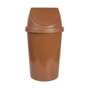 50L Standing Structure PP Material Round Plastic Waste Bin Trash Can with Swing Lid Promotional Style Storage Bucket