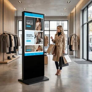55 Inch LCD Kiosk Totem Screen Digital Signage Ultra Thin Display Monitor Floor Standing Touch Screen 1920×1080