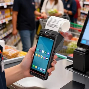 5600mAh High Capacity Battery Retail PDA with 13MP Camera Thermal Printing for Supermarket Checkout