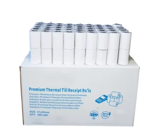 57x40mm Thermal Paper Rolls 55g High Temp Single Layer Clear Printing POS Receipt Paper for Supermarket Delivery