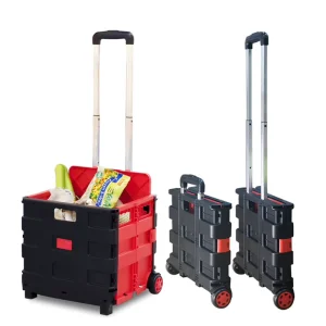 6 Wheel Climbings Plastic Mini Foldable Beach Luggage Cars Bag Supermarket Portable Folding Shopping Trolleys Carts