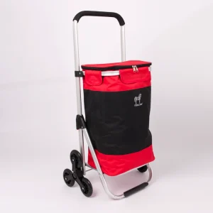 6 Wheel Stair Climbing Rolling Folding Shopping Trolley Aluminum Shopping Cart with EVA Foaming Wheels