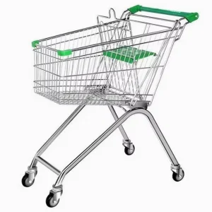 60L Heavy Duty Supermarket Shopping Trolley with Wheels