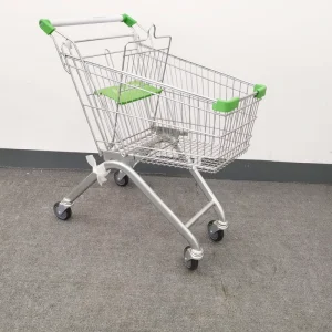 60L Small Metal Mesh Basket Shopping Trolley