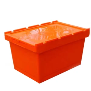 60L Stackable Plastic Box Packaging Moving Bin With Lid