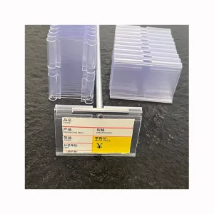 60X42mm Plastic Hanging Strips Price Tag Holders PVC Label Holders for T Style Scanning Hooks