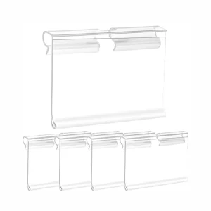60X42mm Plastic Hanging Strips Price Tag Holders PVC Label Holders for T Style Scanning Hooks