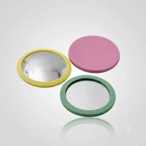 60mm Custom Acrylic Convex Mirror Silicone Frame Mini Safety Selfie Mirror Bulk Unbreakable Blind Spot Mirror